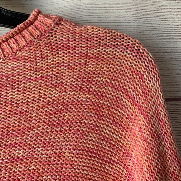 LOFT Pink Pullover Sweater Short Hi Low Bottom Long Sleeve Ribbed Detail Size XS - Picture 14 of 14